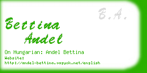 bettina andel business card